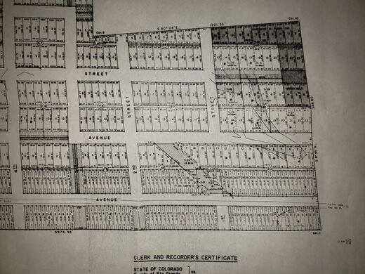 Surveyed plat sheet showing numbered lots and streets